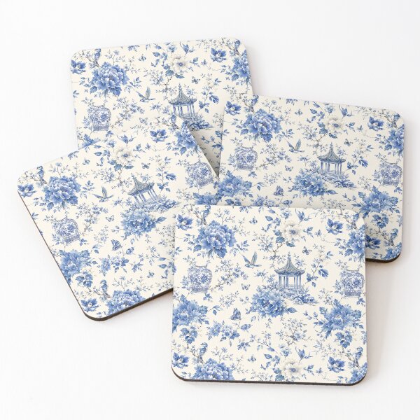 Item preview, Blue Chinoiserie Floral Pattern Phone Case Gift For Mom | Vintage Toile De Jouy Journal Gift For Teachers or Students | Elegant Blue And White Porcelain Blanket Gift For Grandma designed and sold by VivaFy.