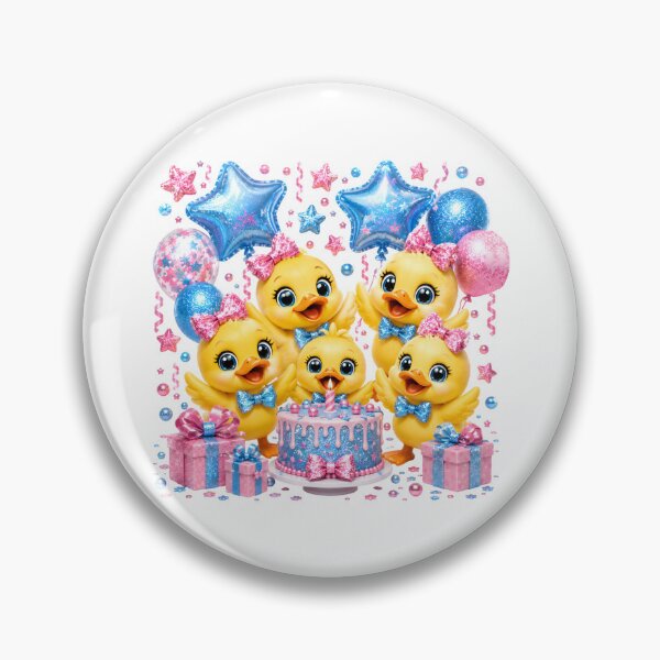 Item preview, Cute Blue & Pink Glitter Duck Birthday Party Clipart | Four Kawaii Ducklings Celebration designed and sold by Celebrate & Sparkle.