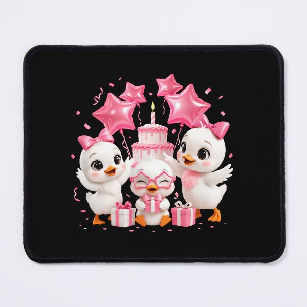 Item preview, Cute White Duck Birthday Clipart with Pink Balloons and Cake | Kawaii Birthday Ducks designed and sold by Celebrate & Sparkle.