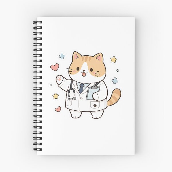 Item preview, Cute Doctor Cat Kawaii Kitty Practitioner Medical Professional Illustration designed and sold by NoopnyangStudio.