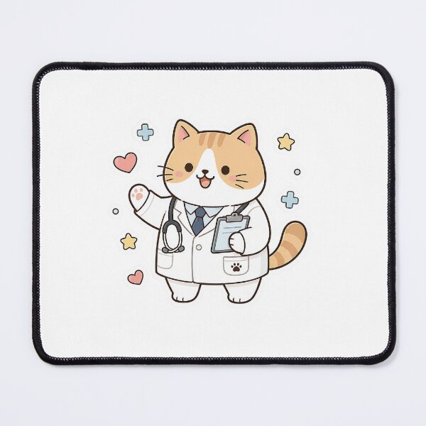 Item preview, Cute Doctor Cat Kawaii Kitty Practitioner Medical Professional Illustration designed and sold by NoopnyangStudio.