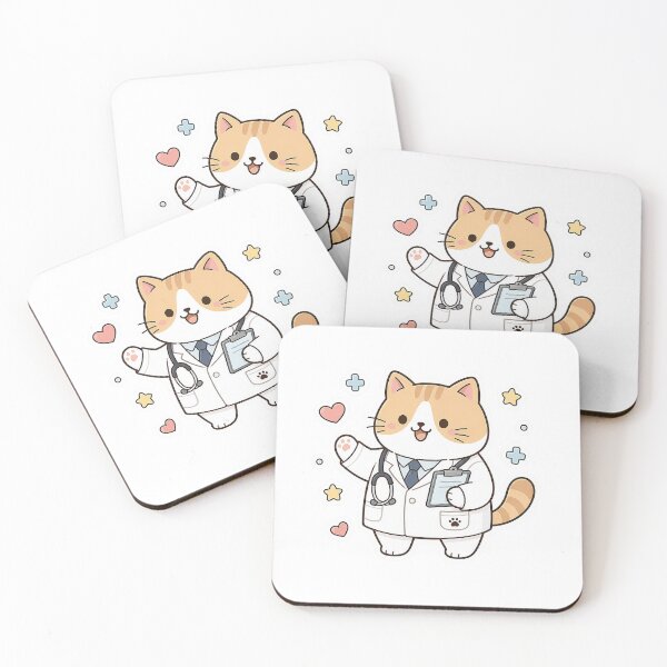 Item preview, Cute Doctor Cat Kawaii Kitty Practitioner Medical Professional Illustration designed and sold by NoopnyangStudio.