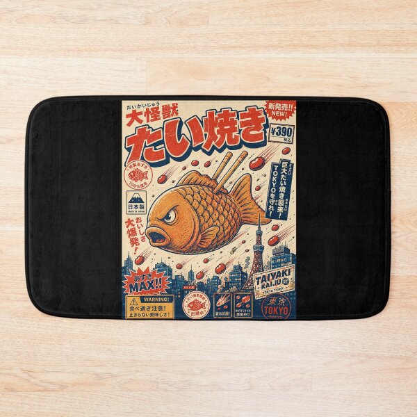 Item preview, Taiyaki Kaiju Retro Japanese Food Monster Tokyo Vintage Poster designed and sold by Ali-printshop.