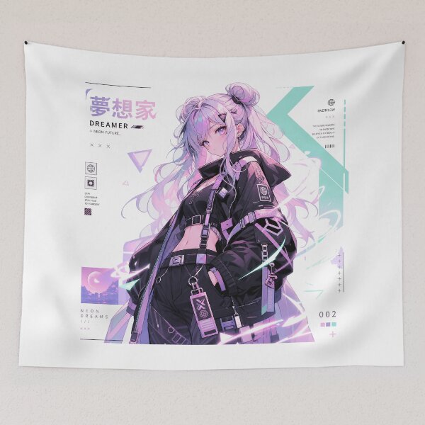 Item preview, Cute Power Anime Character – Soft Neon Pastel Aesthetic | Minimal Viral Anime Poster Design designed and sold by MedRoh.