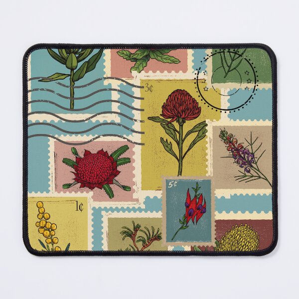 Item preview, Australian botanical vintage stamps designed and sold by InkRiot Studios.