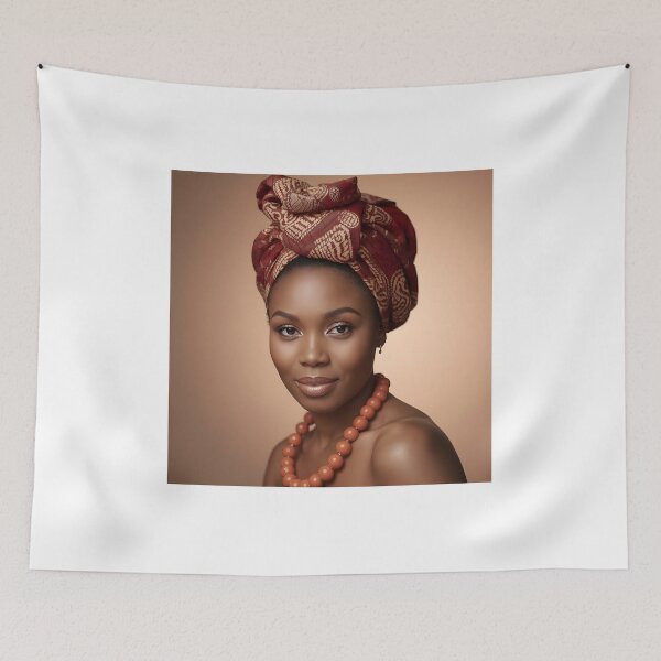 Item preview, African Woman in Traditional Head Wrap designed and sold by SavannaCanvas.