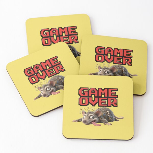 Item preview, Game Over Funny Rat Exhausted Gamer Sticker designed and sold by Utopian-Magic.
