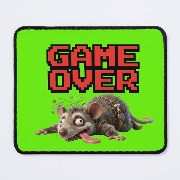 Item preview, Game Over Funny Rat Exhausted Gamer Sticker designed and sold by Utopian-Magic.