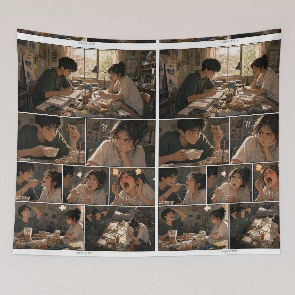 Item preview, Student Life Cozy Reading Room Comic Print designed and sold by Grafititee.