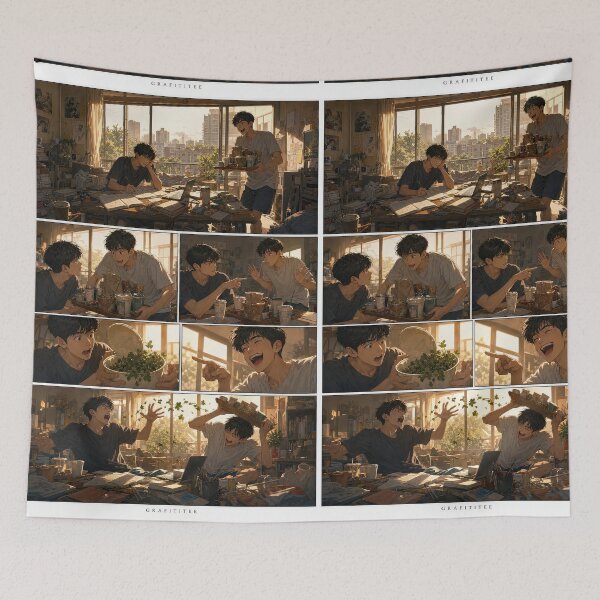 Item preview, Student Life Cozy Reading Room Comic Print designed and sold by Grafititee.