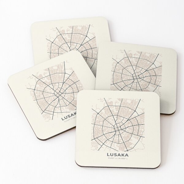 Item preview, Modern Minimalist Lusaka Zambia City Map Art designed and sold by DuckOddity.