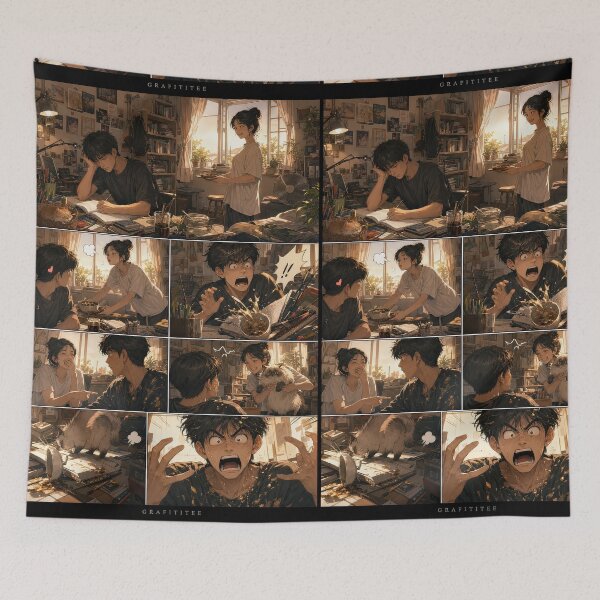 Item preview, Student Life Cozy Reading Room Comic Print designed and sold by Grafititee.