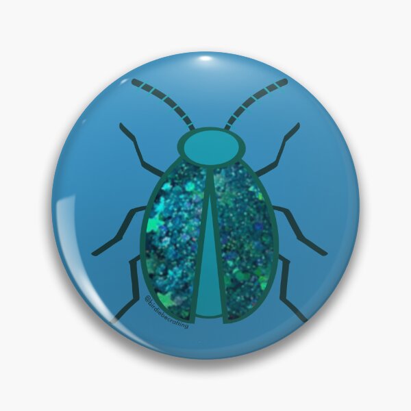 Item preview, Teal Shiny Beetle designed and sold by birdiebeacrafts.