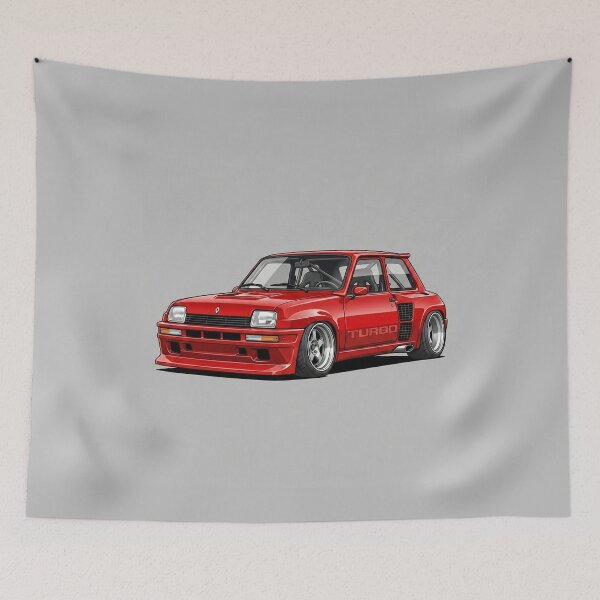 Item preview, Renault 5 Turbo Red Classic Rally Custom Stance Car Illustration Art designed and sold by Motorline44.