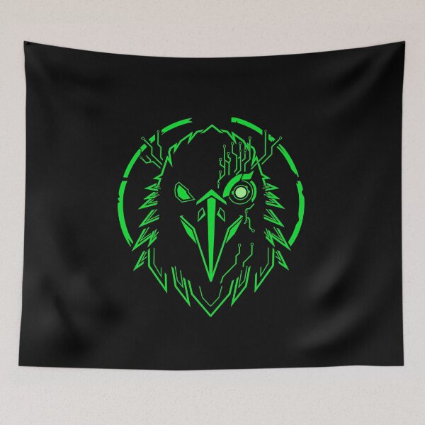 Item preview, Cyber Raven | Neon Green Cyberpunk Bird Futuristic Sci-Fi Design designed and sold by Neon_Ronin.