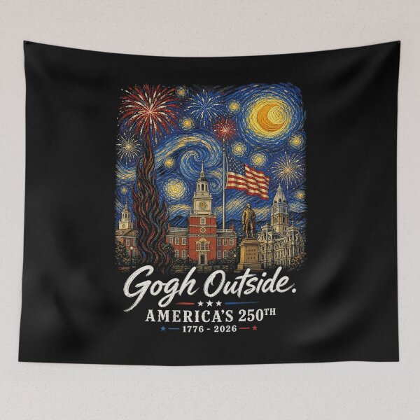 Item preview, Gogh Outside Americas 250th Starry Night Fourth of July Patriotic designed and sold by Ali-printshop.