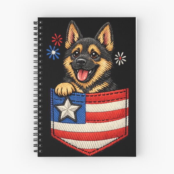Item preview, Patriotic German Shepherd in Pocket | American Flag pocket 4th of July Dog designed and sold by Youngkev-arts.