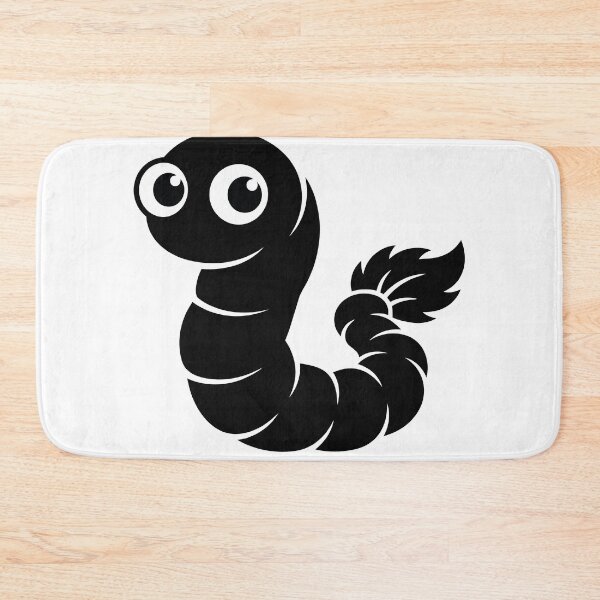 Item preview, Cute Minimalist Worm Cartoon - Kawaii Earthworm Graphic - Simple Black and White Mascot Design designed and sold by BestChoiceService.