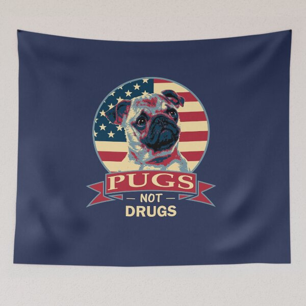 Item preview, Pugs Not Drugs American Flag Pop Art Dog Lover designed and sold by marke770.