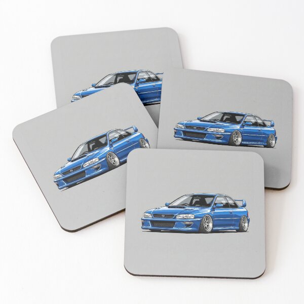 Item preview, Subaru Impreza WRX STI 22B Blue Custom Stance JDM Car Illustration Art designed and sold by Motorline44.