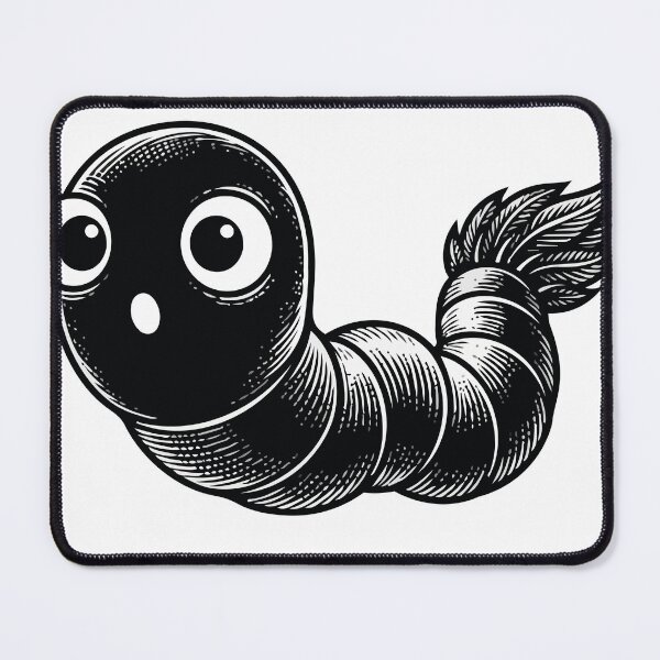 Item preview, Vintage Etching Style Surprised Worm Illustration - Antique Engraving Art - Detailed Woodcut Invertebrate designed and sold by BestChoiceService.