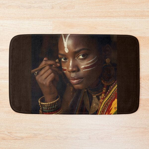 Item preview, African Warrior Woman With Tribal Face Paint designed and sold by SavannaCanvas.