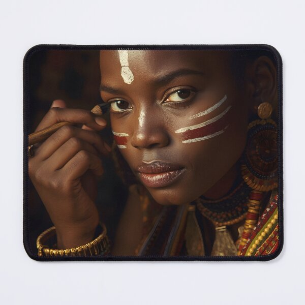 Item preview, African Warrior Woman With Tribal Face Paint designed and sold by SavannaCanvas.