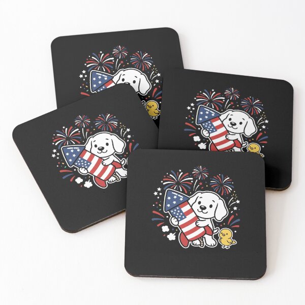 Item preview, Cute Patriotic Dog Fourth Of July Firework designed and sold by SofenArt.