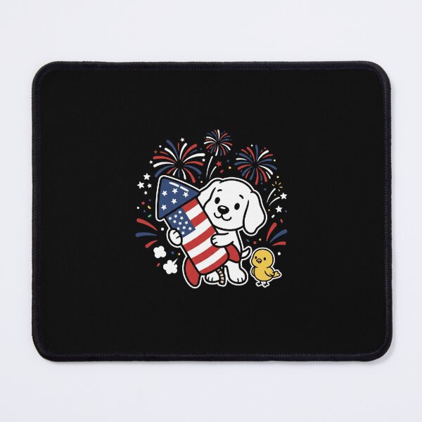 Item preview, Cute Patriotic Dog Fourth Of July Firework designed and sold by SofenArt.