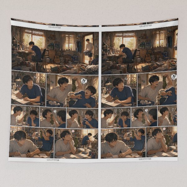 Item preview, Student Life Cozy Reading Room Comic Print designed and sold by Grafititee.