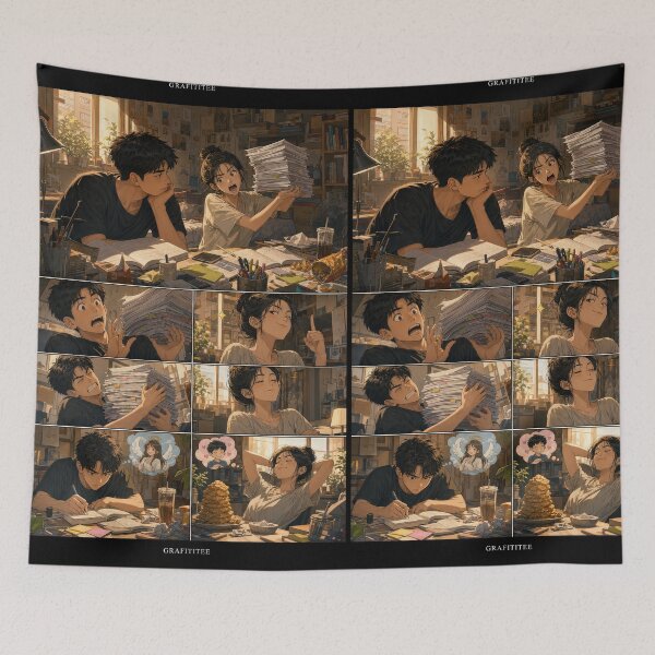 Item preview, Student Life Cozy Reading Room Comic Print designed and sold by Grafititee.