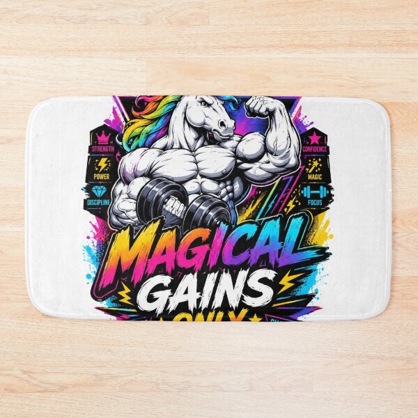 Item preview, Magical Gains Only Buff Unicorn Gym Bodybuilding designed and sold by Digistore1221.