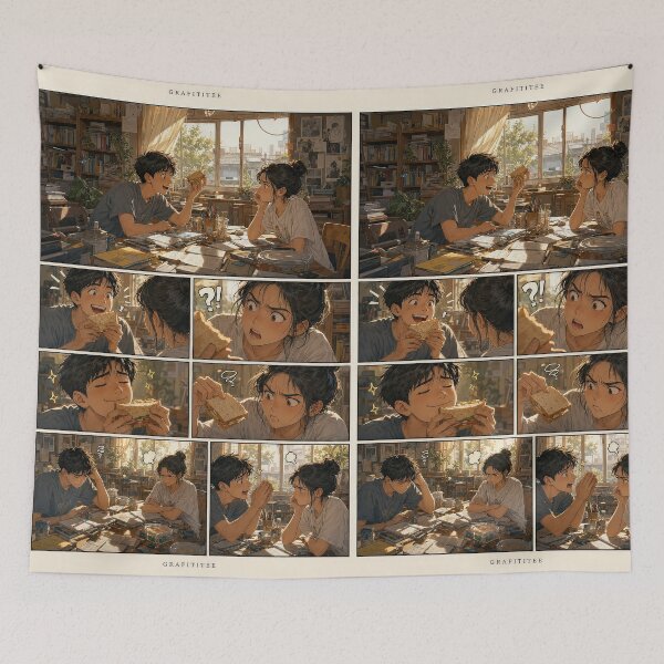 Item preview, Student Life Cozy Reading Room Comic Print designed and sold by Grafititee.