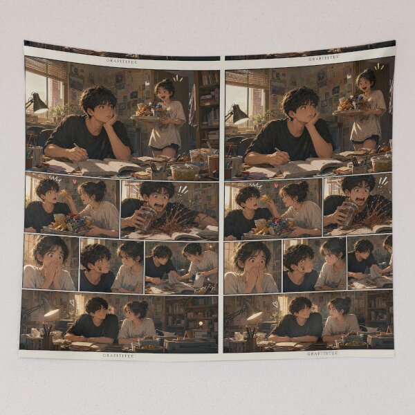 Item preview, Student Life Cozy Reading Room Comic Print designed and sold by Grafititee.