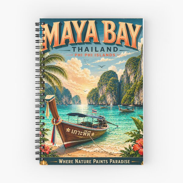 Item preview, Maya Bay Thailand Vintage Travel Poster | Spirit of Siam Collection designed and sold by Spirit of Siam.