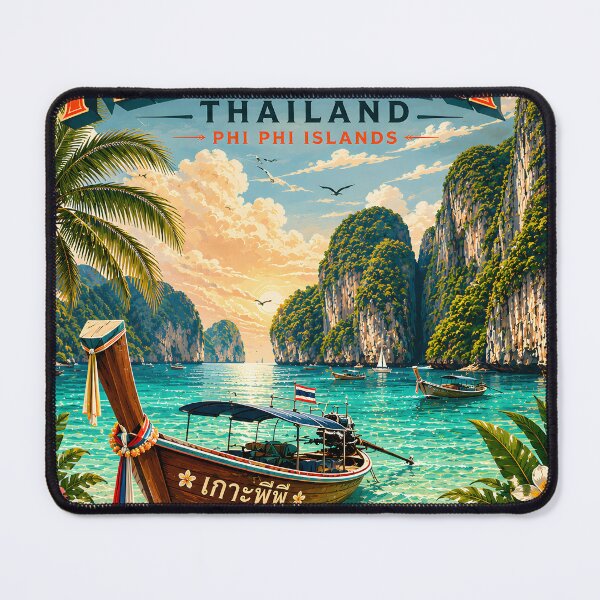 Item preview, Maya Bay Thailand Vintage Travel Poster | Spirit of Siam Collection designed and sold by Spirit of Siam.
