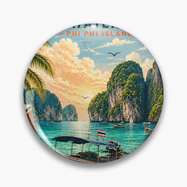Item preview, Maya Bay Thailand Vintage Travel Poster | Spirit of Siam Collection designed and sold by Spirit of Siam.