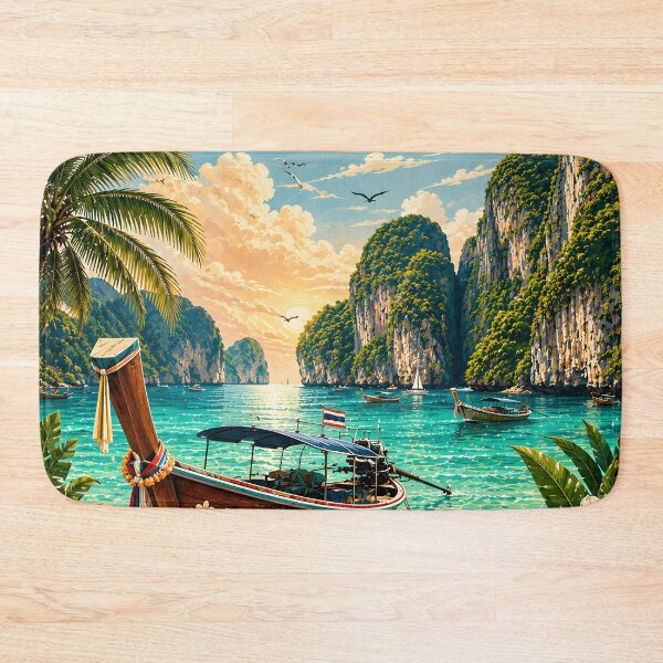 Item preview, Maya Bay Thailand Vintage Travel Poster | Spirit of Siam Collection designed and sold by Spirit of Siam.