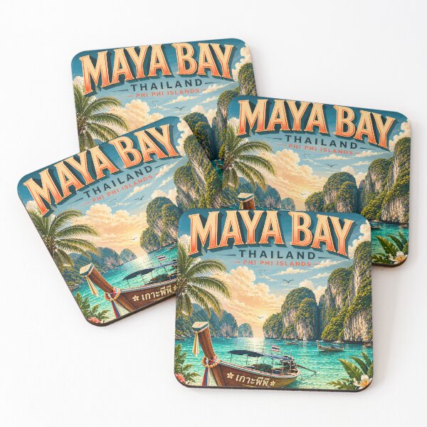 Item preview, Maya Bay Thailand Vintage Travel Poster | Spirit of Siam Collection designed and sold by Spirit of Siam.