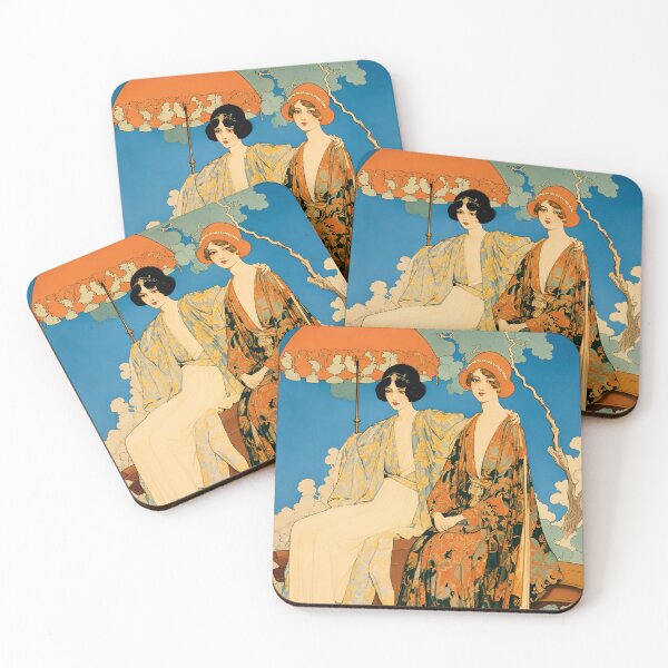 Item preview, Le Couchant - The Sunset - Art Nouveau Illustration Elegant Women Wall Art for Vintage Decor Lovers designed and sold by RickE.