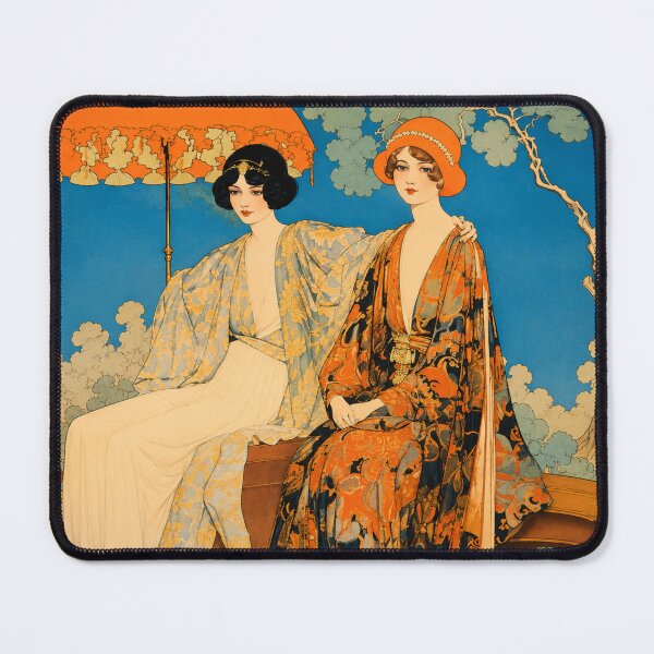 Item preview, Le Couchant - The Sunset - Art Nouveau Illustration Elegant Women Wall Art for Vintage Decor Lovers designed and sold by RickE.