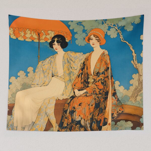 Item preview, Le Couchant - The Sunset - Art Nouveau Illustration Elegant Women Wall Art for Vintage Decor Lovers designed and sold by RickE.