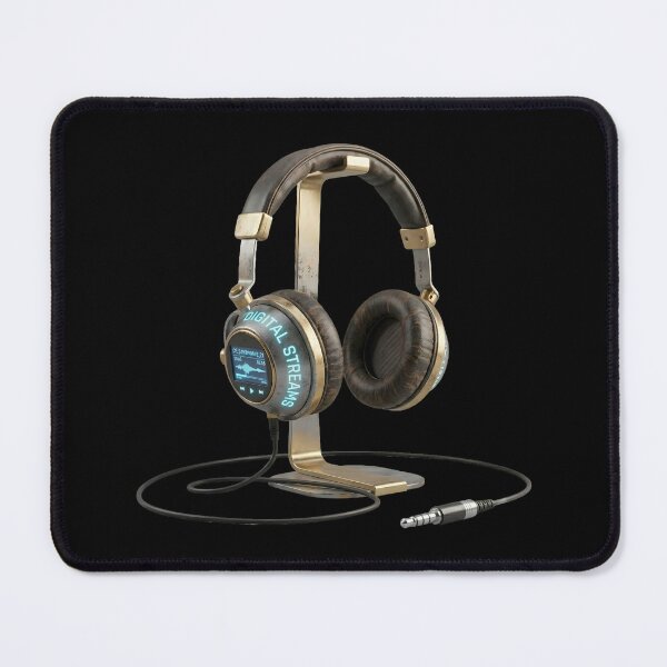 Item preview, Cybernetic Music Hybrid Sound Design Headphones Retro Tech Audiophile Art designed and sold by MCVersa2026.