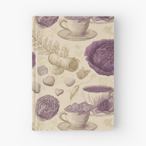Item preview, Vintage Whimsical Teacups and Purple Cabbage Pattern designed and sold by Patterns & Love .