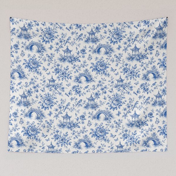 Item preview, Blue Chinoiserie Floral Pattern Phone Case Gift For Mom | Vintage Toile De Jouy Journal Gift For Teachers or Students | Elegant Blue And White Porcelain Blanket Gift For Grandma designed and sold by VivaFy.