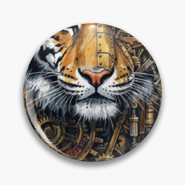 Item preview, Steampunk Tiger Steel Spirit Lone Wolf Drip Art designed and sold by Dream Weave Studio.