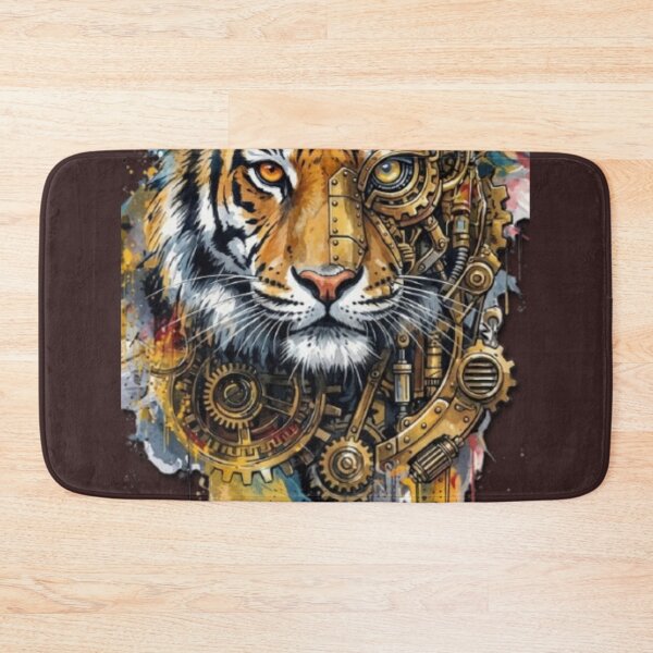 Item preview, Steampunk Tiger Steel Spirit Lone Wolf Drip Art designed and sold by Dream Weave Studio.