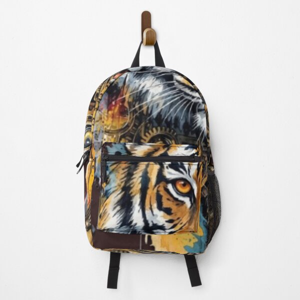 Item preview, Steampunk Tiger Steel Spirit Lone Wolf Drip Art designed and sold by Dream Weave Studio.