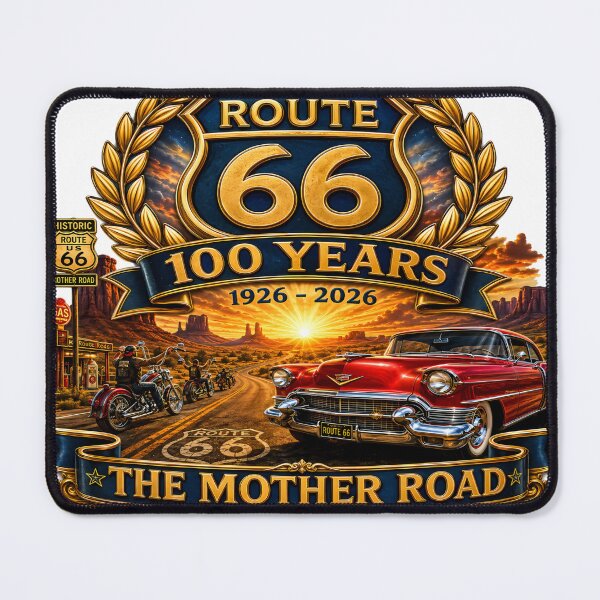 Item preview, Route 66 100 Years Anniversary 1926-2026 | The Mother Road Vintage Classic Car & Motorcycle Design designed and sold by DigiArt8Design.