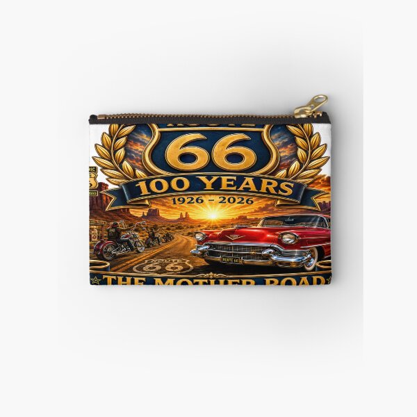 Item preview, Route 66 100 Years Anniversary 1926-2026 | The Mother Road Vintage Classic Car & Motorcycle Design designed and sold by DigiArt8Design.